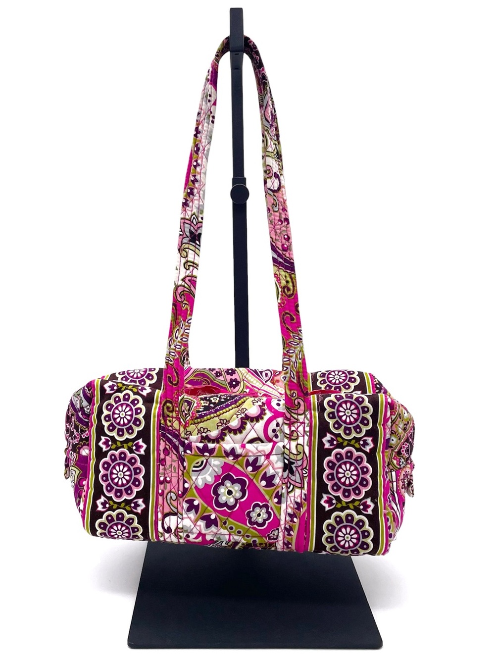 Vera Bradley Original Handbag Very Berry Paisley Pink Purple Barrel Shoulder Bag - Picture 11 of 11